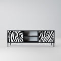 SPLENDID ZEBRA Mueble de TV de 2 Puertas en Acabado Negro