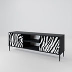 SPLENDID ZEBRA Mueble de TV de 2 Puertas en Acabado Negro