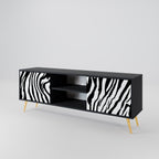 SPLENDID ZEBRA Mueble de TV de 2 Puertas en Acabado Negro