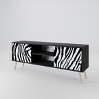 SPLENDID ZEBRA Mueble de TV de 2 Puertas en Acabado Negro