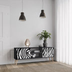 SPLENDID ZEBRA Mueble de TV de 2 Puertas en Acabado Negro