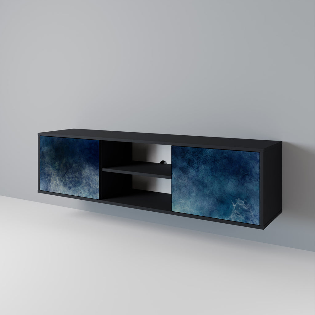Mueble de TV de 2 puertas CELESTIAL FALL en acabado negro