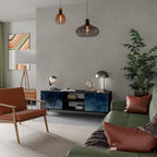 CELESTIAL FALL Mueble de TV de 2 Puertas en Acabado Negro