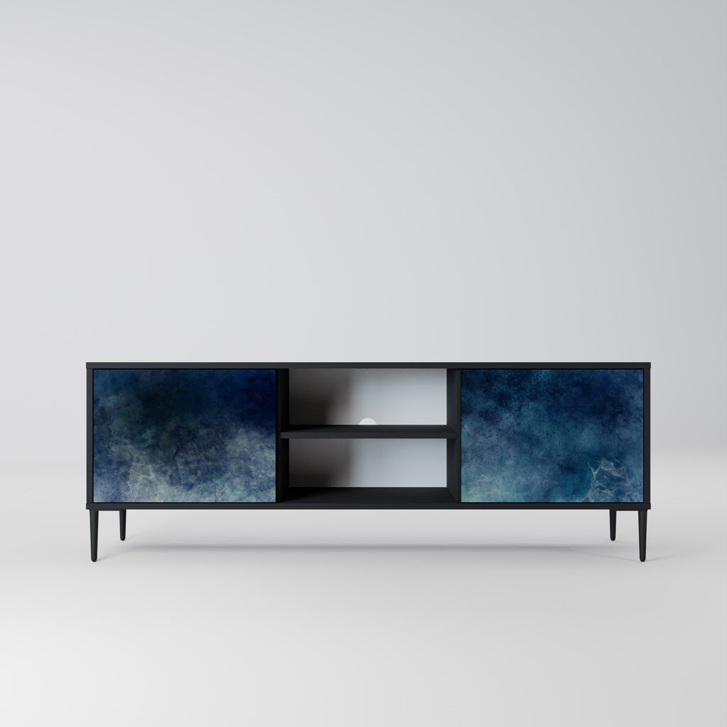 Mueble de TV de 2 puertas CELESTIAL FALL en acabado negro