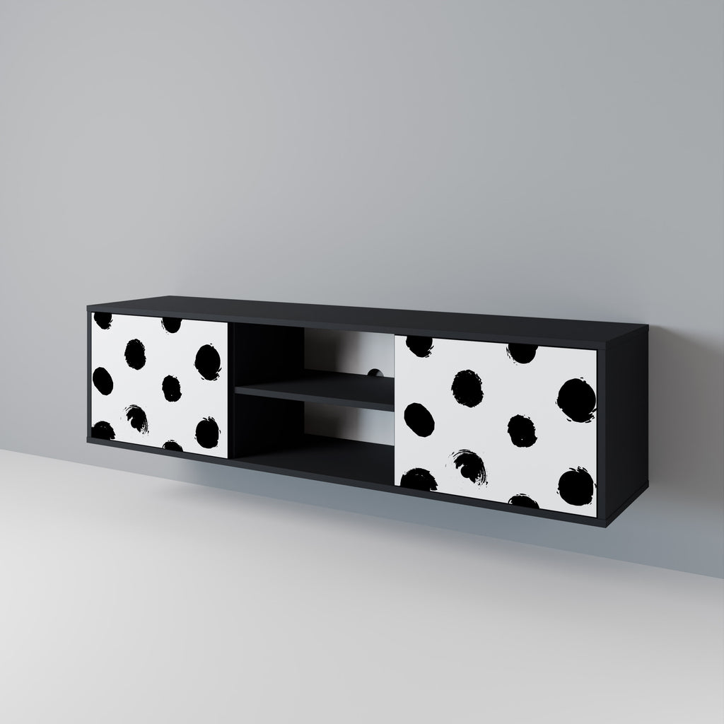 SLIPPING MINUTES Mueble para TV de 2 puertas con acabado negro