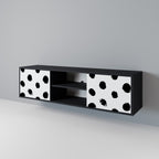 SLIPPING MINUTES Mueble de TV de 2 Puertas en Acabado Negro