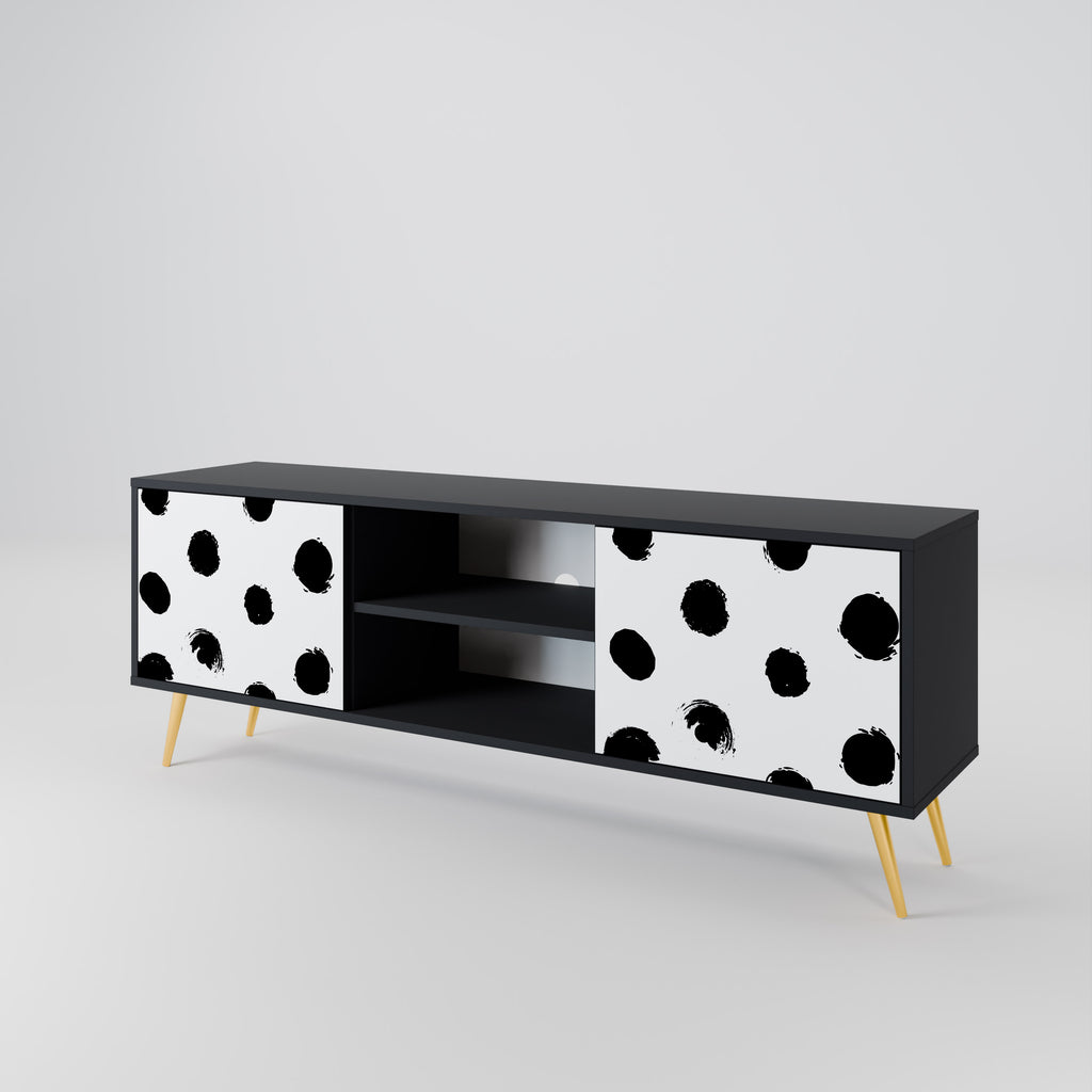 SLIPPING MINUTES Mueble para TV de 2 puertas con acabado negro