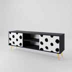 SLIPPING MINUTES Mueble de TV de 2 Puertas en Acabado Negro