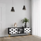 SLIPPING MINUTES Mueble de TV de 2 Puertas en Acabado Negro