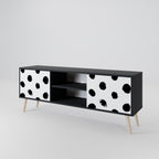 SLIPPING MINUTES Mueble de TV de 2 Puertas en Acabado Negro