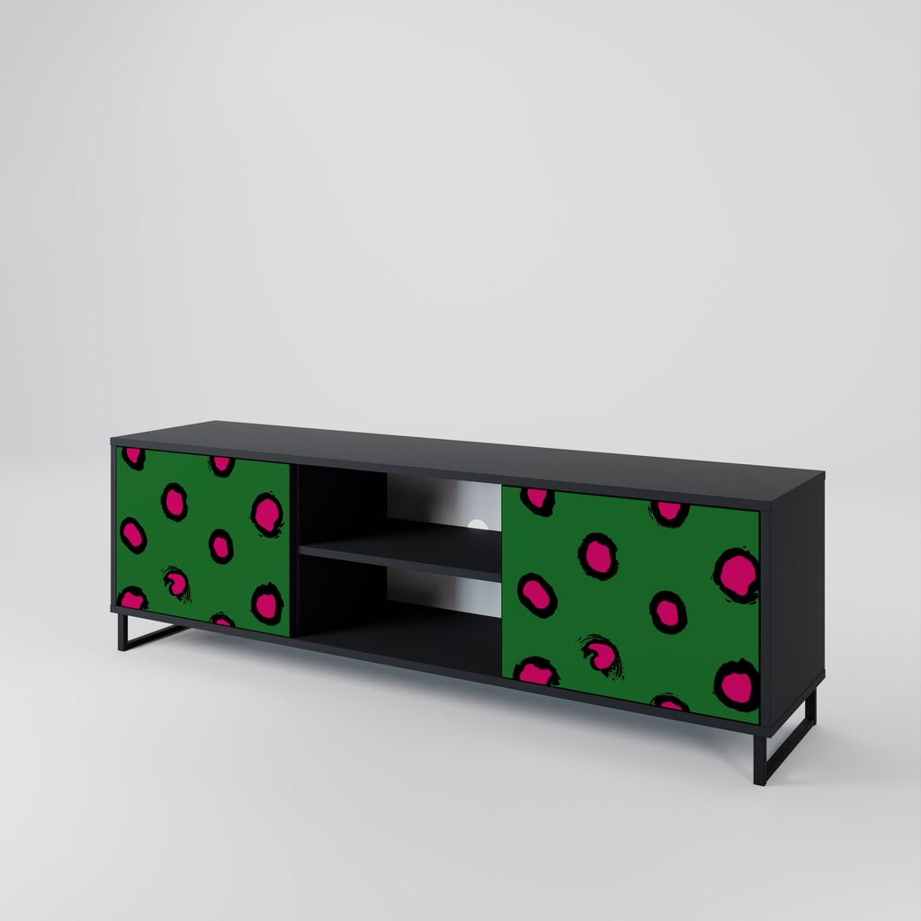 Mueble de TV de 2 puertas FUNKY SPOTS con acabado negro