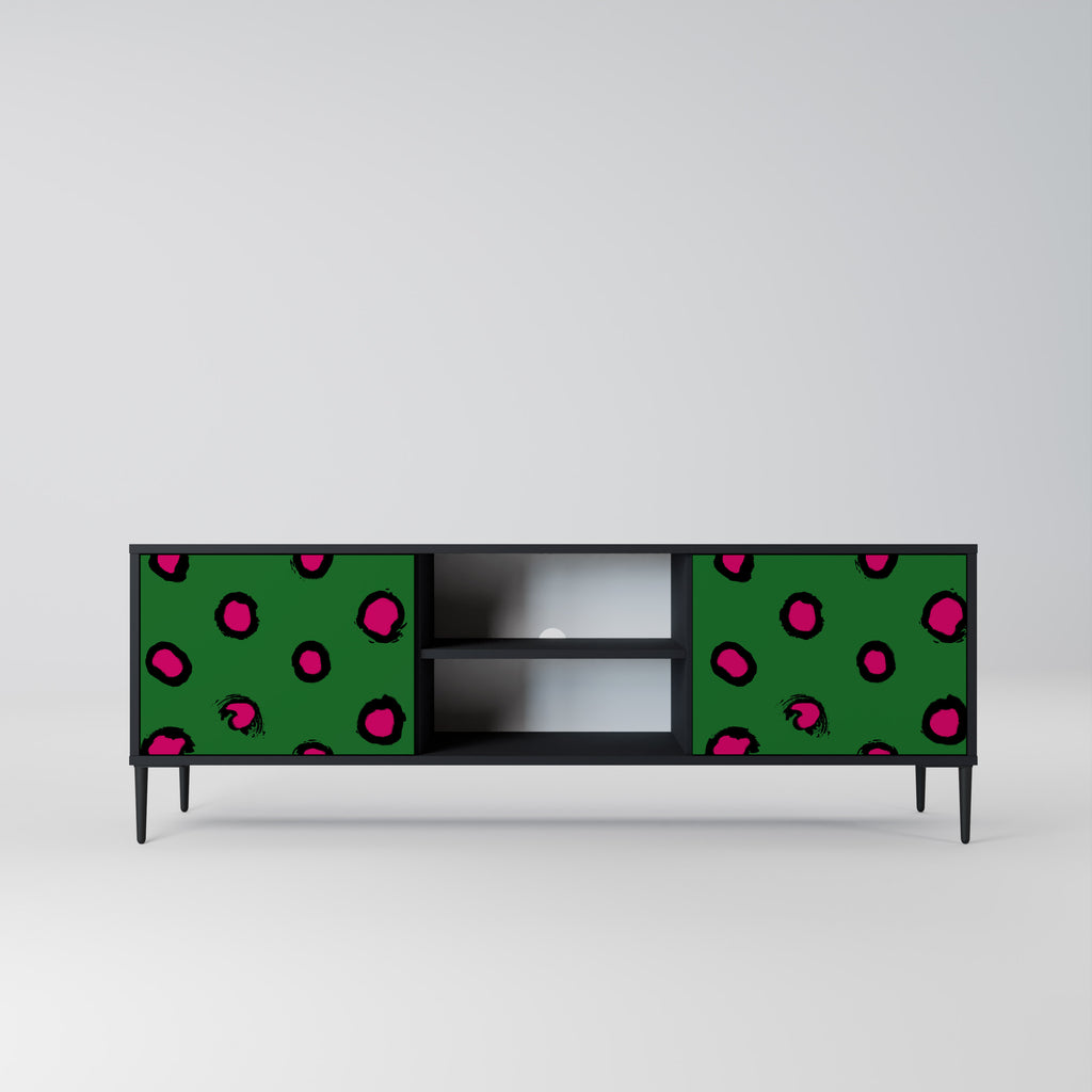 Mueble de TV de 2 puertas FUNKY SPOTS con acabado negro