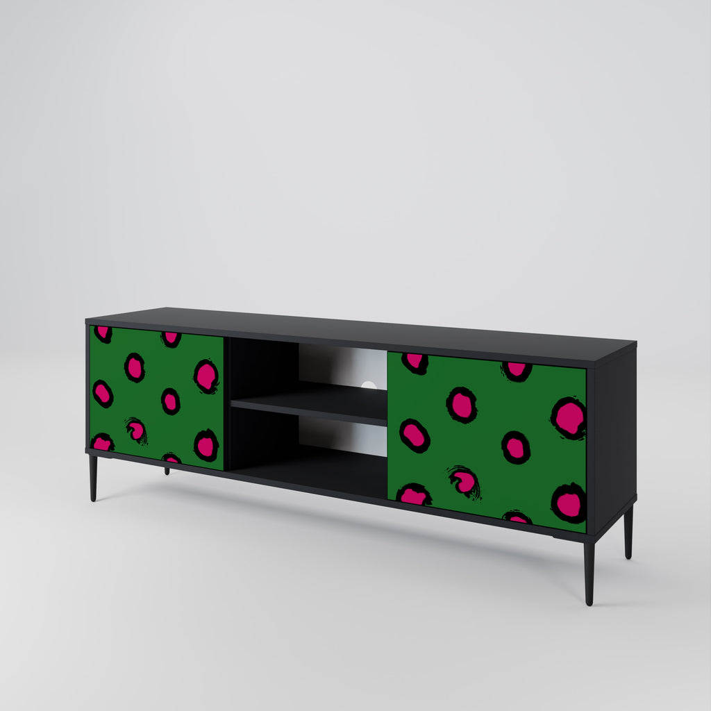 Mueble de TV de 2 puertas FUNKY SPOTS con acabado negro