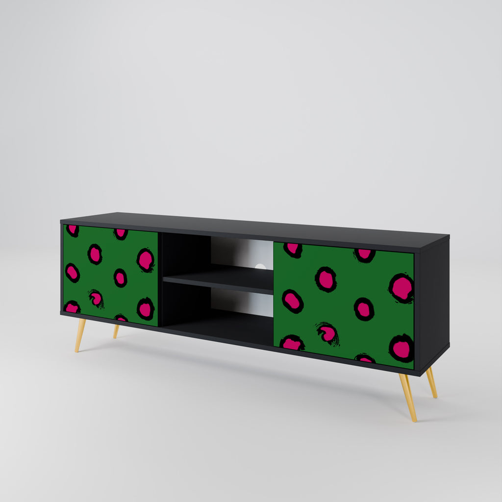 Mueble de TV de 2 puertas FUNKY SPOTS con acabado negro