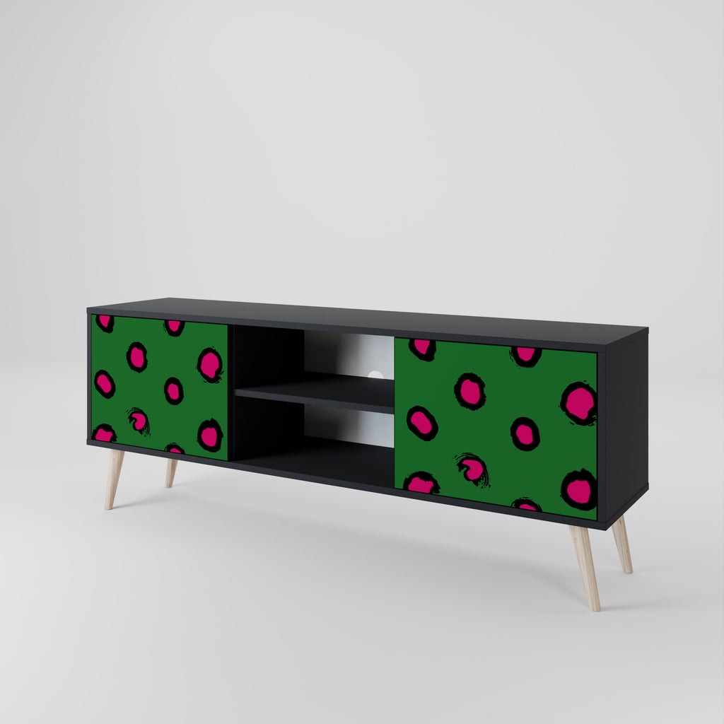 Mueble de TV de 2 puertas FUNKY SPOTS con acabado negro