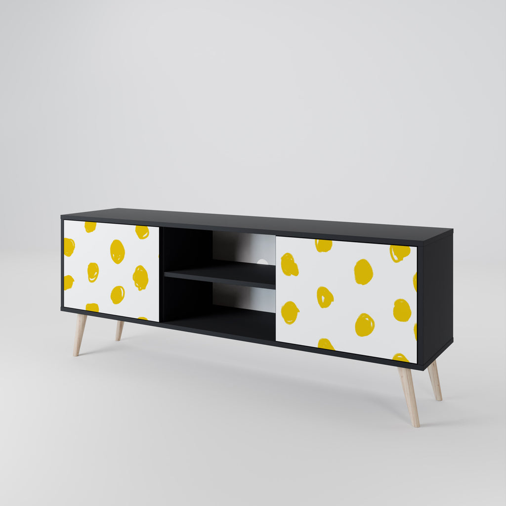 Mueble de TV de 2 puertas RADIANT REVERIE con acabado negro