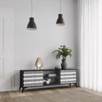 NIGHTY MELODIES 2-Door TV Stand in Black Finish