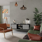 NIGHTY MELODIES 2-Door TV Stand in Black Finish