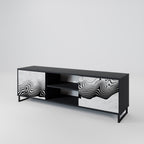 MONOCHROME MIRAGE 2-Door TV Stand in Black Finish