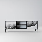 MONOCHROME MIRAGE 2-Door TV Stand in Black Finish