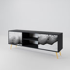 MONOCHROME MIRAGE 2-Door TV Stand in Black Finish