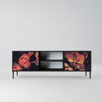 NEVERENDING BLOOM 2-Door TV Stand in Black Finish