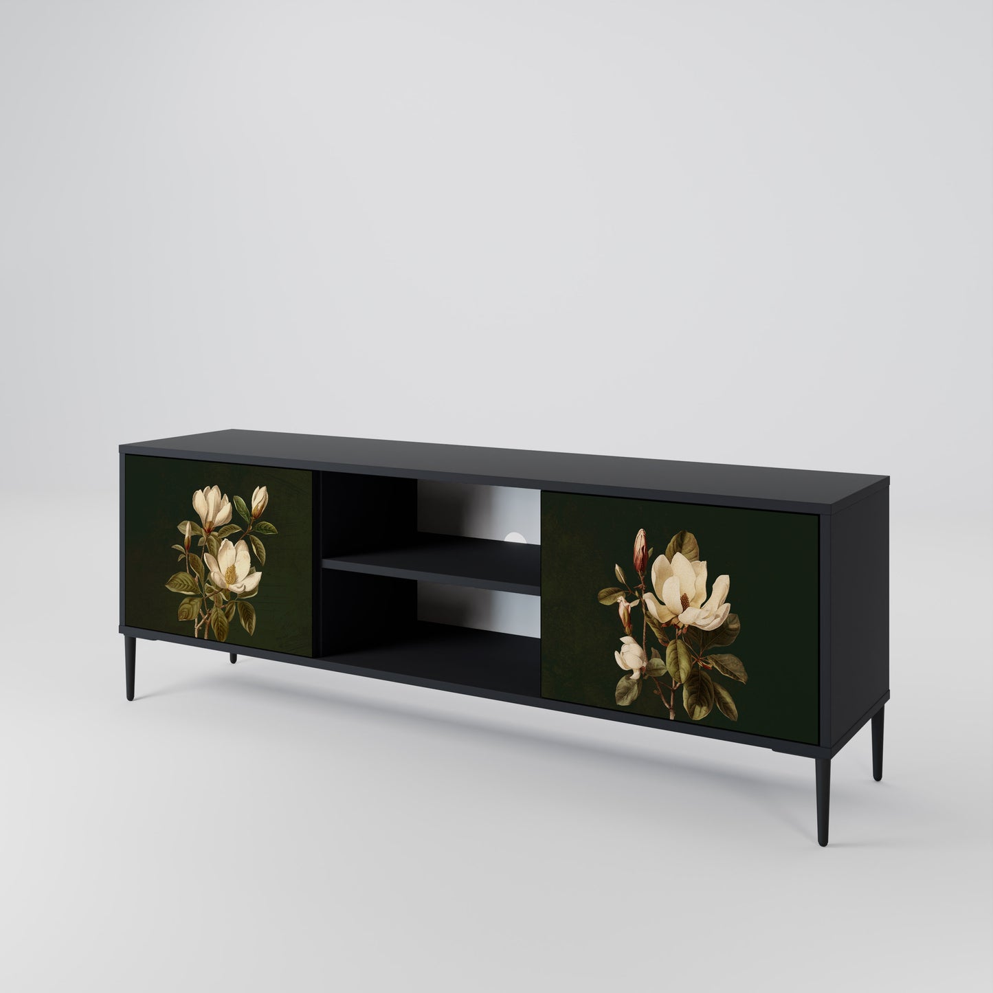 FLORAL NOIR Mueble de TV de 2 Puertas