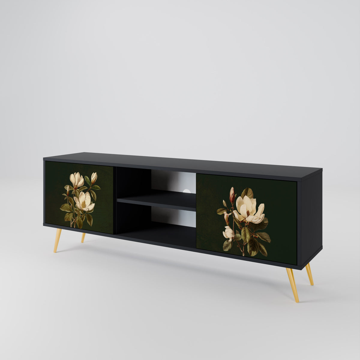 FLORAL NOIR Mueble de TV de 2 Puertas
