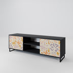 SPRING WHIMSY Mueble de TV de 2 Puertas en Acabado Negro