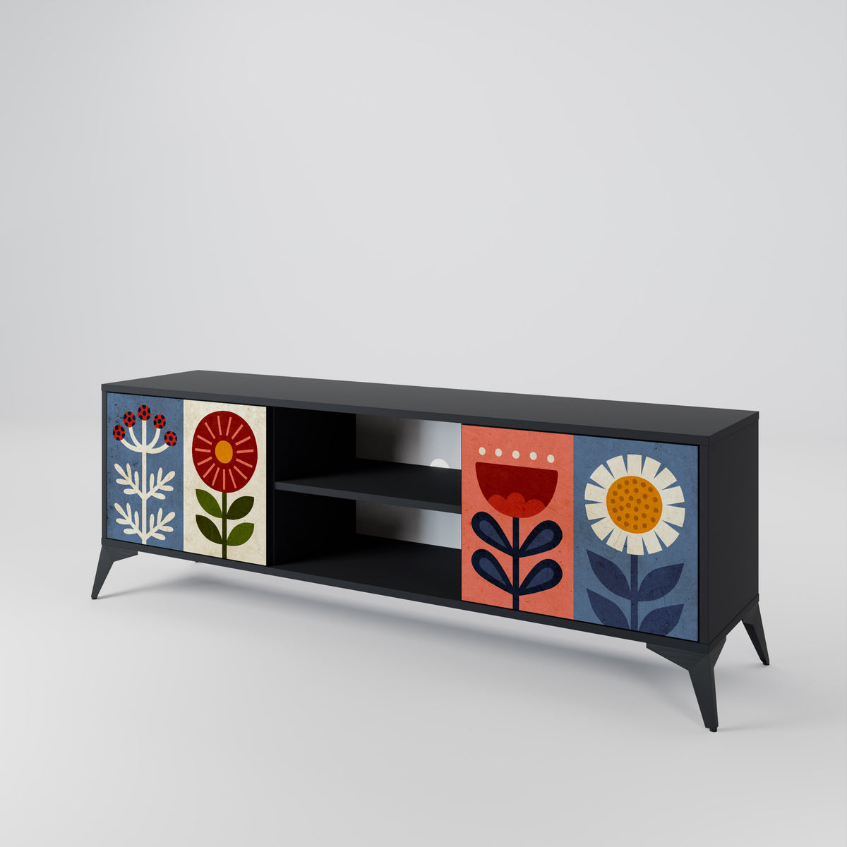 SCANDIC FLOWERET Mueble de TV de 2 Puertas