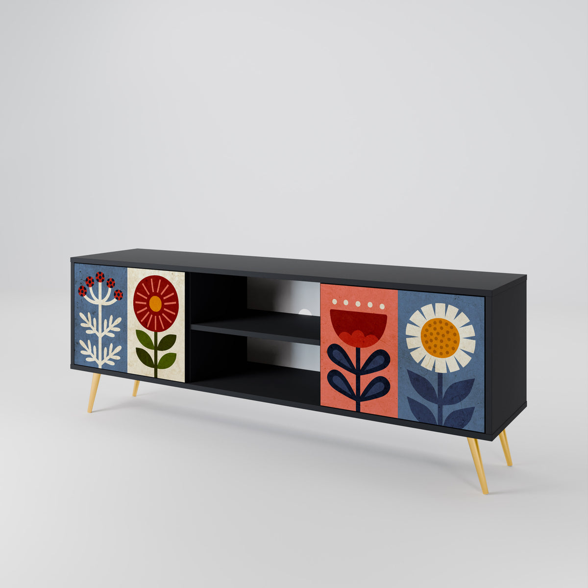 SCANDIC FLOWERET Mueble de TV de 2 Puertas