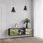 SUCCULENTS KALEIDOSCOPE Mueble de TV de 2 Puertas en Acabado Negro