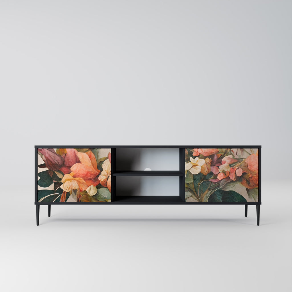 Mueble de TV de 2 puertas STYLISH BEAUTY con acabado negro