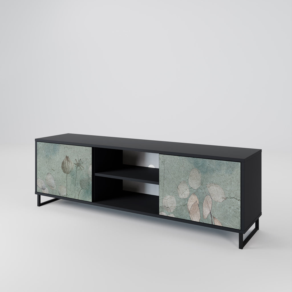 Mueble de TV NIGHT LADY de 2 puertas con acabado negro