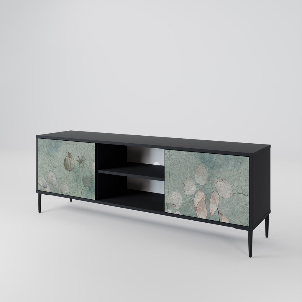 Mueble de TV NIGHT LADY de 2 puertas con acabado negro