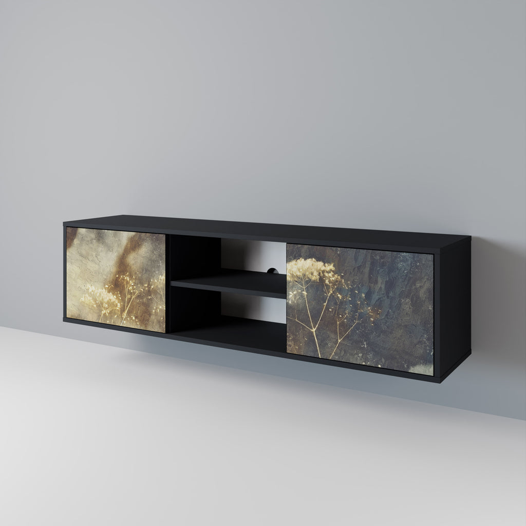 Mueble para TV GENTLE POWER de 2 puertas con acabado negro