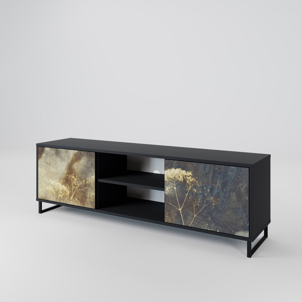 Mueble para TV GENTLE POWER de 2 puertas con acabado negro