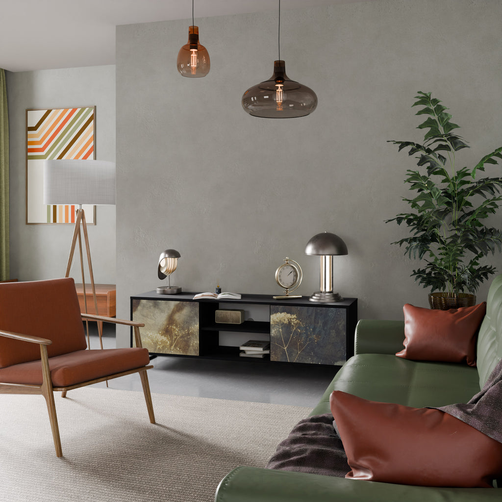 Mueble para TV GENTLE POWER de 2 puertas con acabado negro