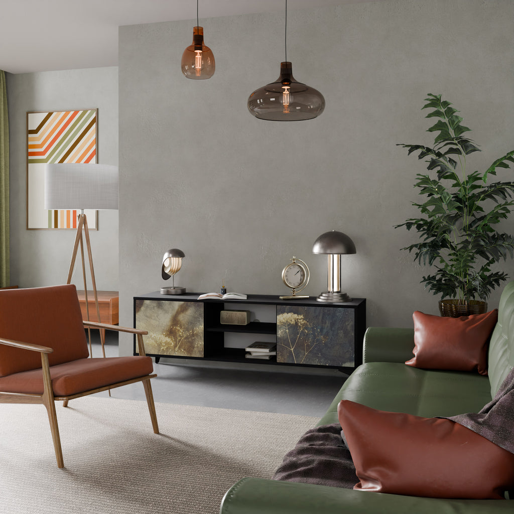 Mueble para TV GENTLE POWER de 2 puertas con acabado negro