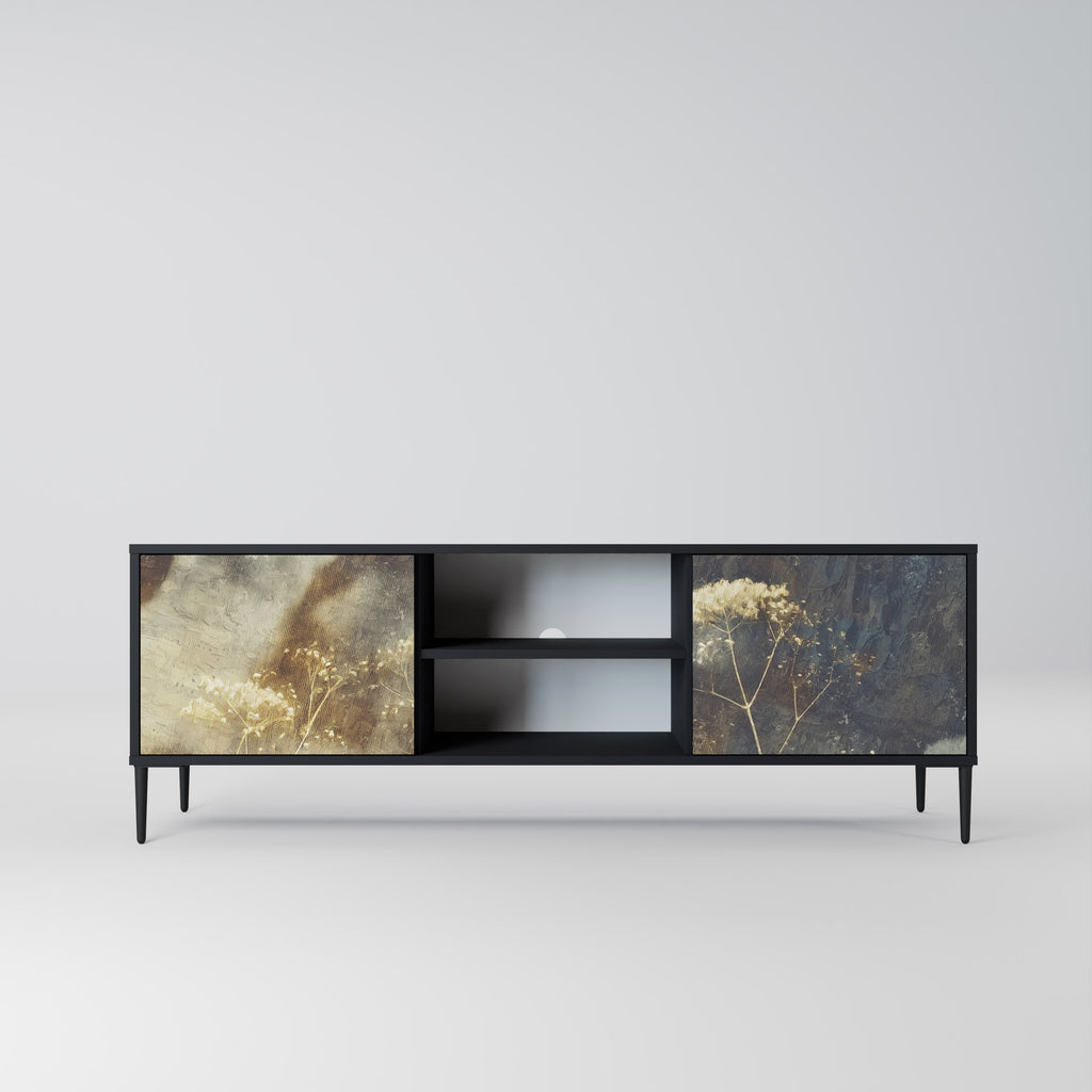 Mueble para TV GENTLE POWER de 2 puertas con acabado negro