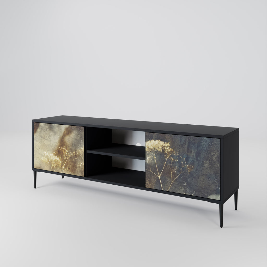 Mueble para TV GENTLE POWER de 2 puertas con acabado negro