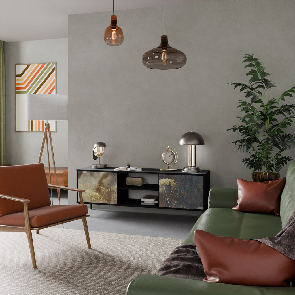 Mueble para TV GENTLE POWER de 2 puertas con acabado negro