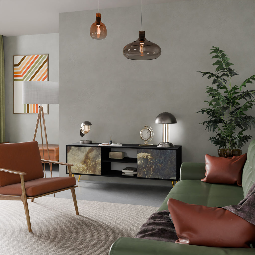 Mueble para TV GENTLE POWER de 2 puertas con acabado negro