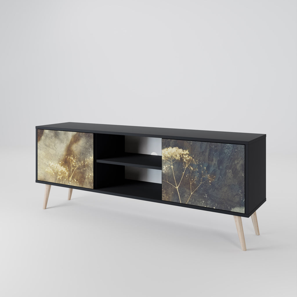 Mueble para TV GENTLE POWER de 2 puertas con acabado negro