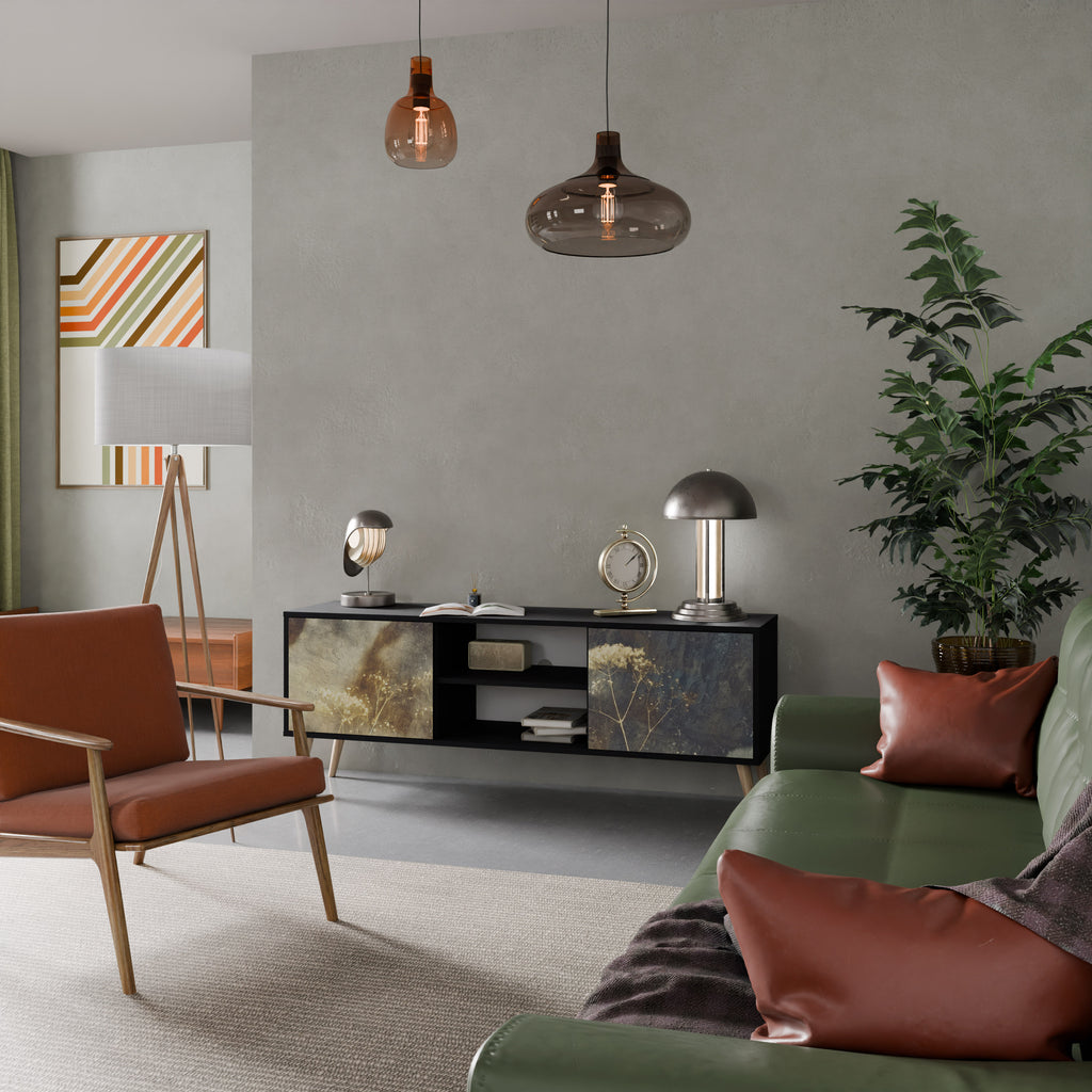 Mueble para TV GENTLE POWER de 2 puertas con acabado negro