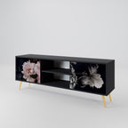 PURE BLOSSOM 2-Door TV Stand in Black Finish