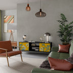 YELLOW CHINOISERIE Mueble de TV de 2 Puertas en Acabado Negro