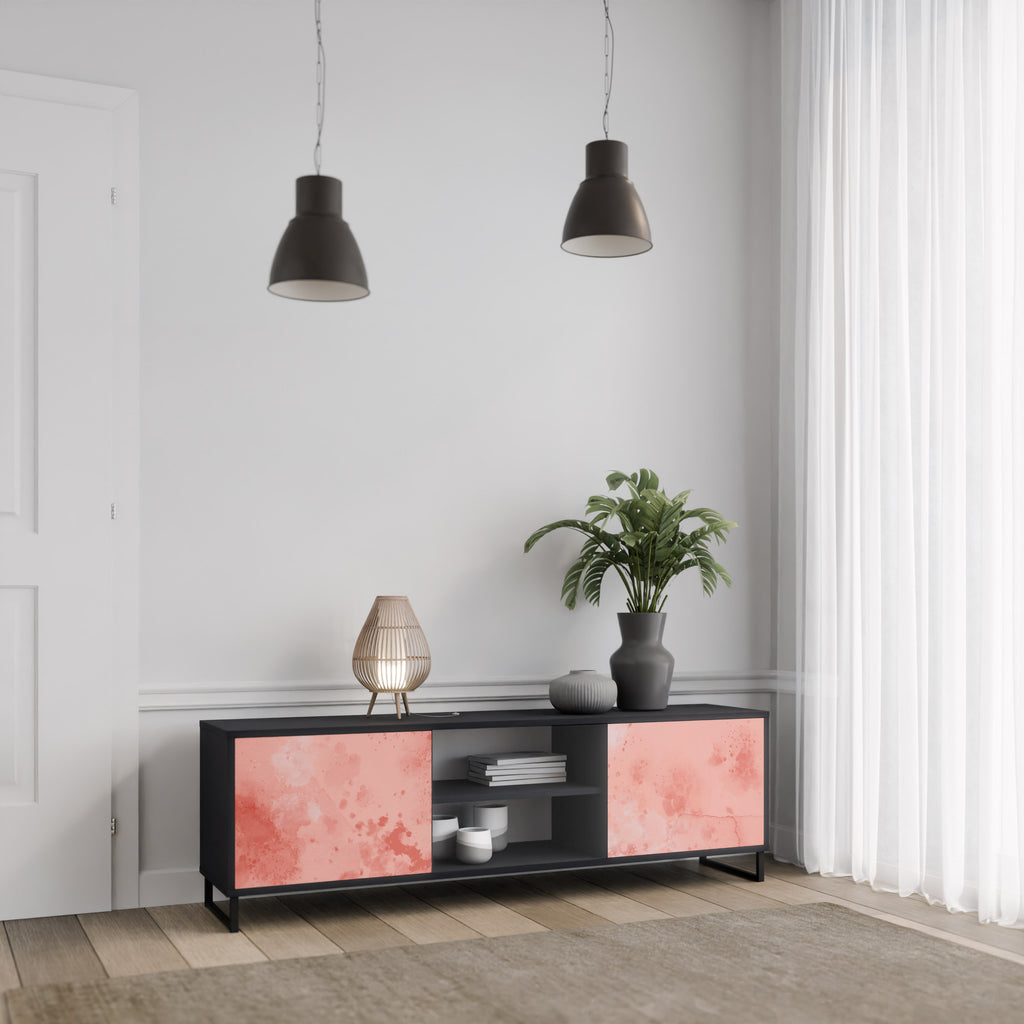 Mueble de TV de 2 puertas CRANE DANCE con acabado negro