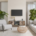 STEAMPUNK CLAN 2-Door TV Stand in Black Finish