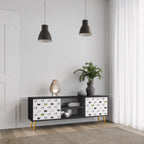 CATS COMPILATION 2-Door TV Stand in Black Finish